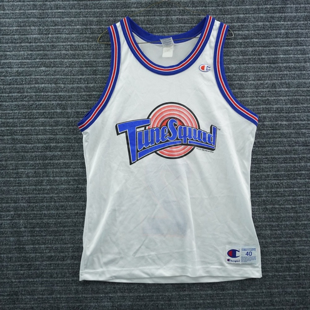 Champion Space Jam Basketball Jersey Mens 40 White Daffy Duck Tune Squad 90s